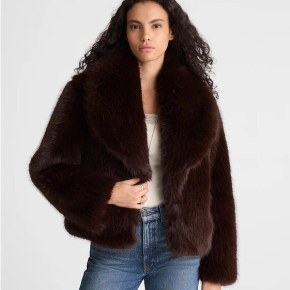 Madewell Brown Faux Fur Jacket